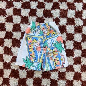 Vintage Colorful Graphic Surf Shorts